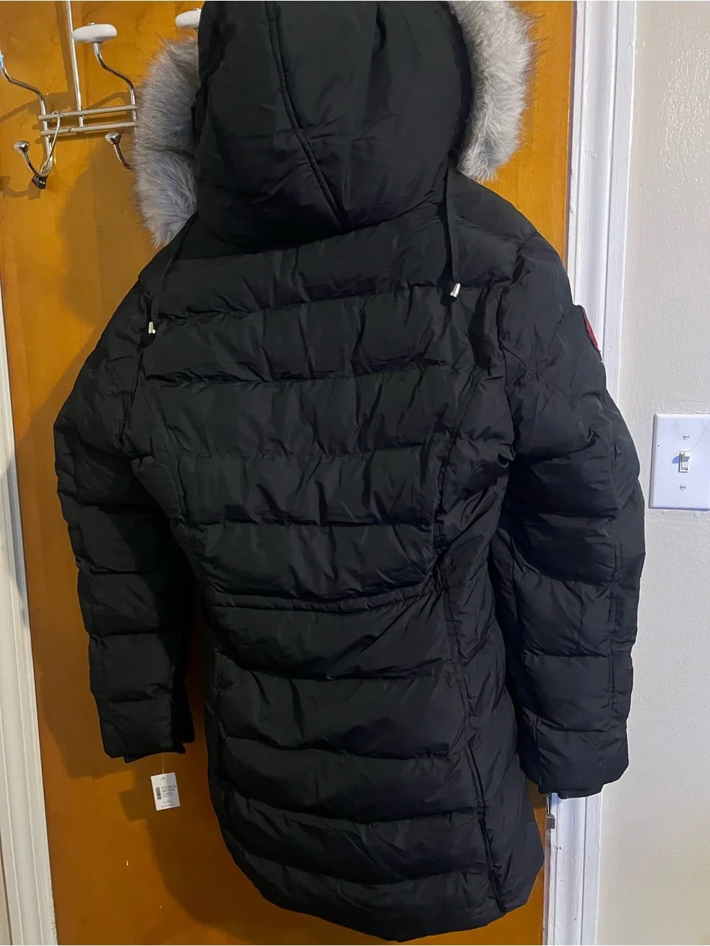 Canada Weather Gear Women’s Black Faux Fur Hooded Puffer Coat Size Large